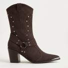 Bota Vizzano Western Cano Médio Marrom Escuro