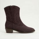 Bota Western Moleca Cano Curto Camurça Marrom