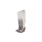 Bota Western Texana Feminino Country Moda Metalizada Salto Grosso