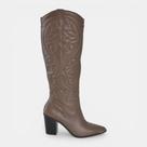 Bota Western Via Marte Cano Longo Em Couro Marrom Claro Bota Western Via Marte Cano Longo Em Couro Marrom Claro
