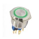 Botão Antivandalismo Iluminado 22mm 110/220VCA Momentâneo Luz Verde Metaltex