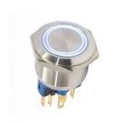 Botão Antivandalismo Iluminado 22mm 24VCA Momentâneo Luz Branca Metaltex