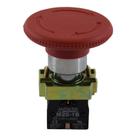 Botão Cogumelo Com Trava Vermelho 1NF Metaltex