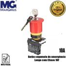 Botão Cogumelo de Emergência Com Chave Margirius Botão Cogumelo de Emergência Com Chave Margirius