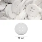 Botão de Costura Branco 15mm 4 furos - 100 Peças