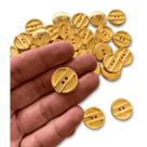 Botão de Costura Dourado 21mm 2 Furos - 200 unidades