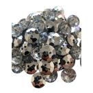 Botão De Costura Prata 2 Furos 15mm - 50 unidades