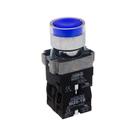 Botão de Impulsão Iluminado 22mm 1NA+1NF M20IGR-BL7-1C Azul Metaltex