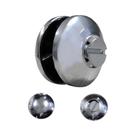 Botão duplo metal cromado zamac para vidro 22 mm bv22 trimac