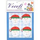 Botão Feito a Mão Veceli - Kit Papai Noel