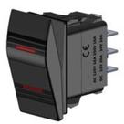 Botão Interruptor On - OFF - On 4 Pinos Com 2 Leds Vermelho 12/24V - 10/20A
