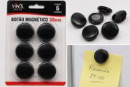 Botao magnetico 30mm preto yins com 6 unidades