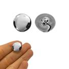 Botão Pezinho 18mm Prata 50 Peças Para Costura Artesanato