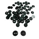 Botão Preto 11.5mm 2 Furos 50 peças Para Costura Roupa Artesanato