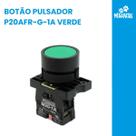 Botão Pulsador Metaltex Pulso Verde Plast 22mm Plástico