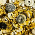 Botão Redondo Sextavado 18mm 30pçs Dourado Abs 33g Botão Redondo Sextavado 18mm 30pçs Dourado Abs 33g