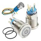 Botão Start Universal 16mm Inox Led 110 e 220v Com Trava Verde Botão Start Universal 16mm Inox Led 110 e 220v Com Trava Verde