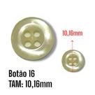 Botão Tam 16 (10,16mm) - Cor Bege Claro Perolado 4 Furos - 144un