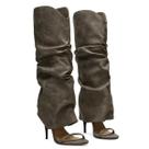 Botas Agodor Green Slouchy Sliletto Heel Sandals para mulheres