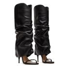 Botas Agodor Slouchy Knee High, pretas para mulheres, salto agulha