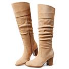 Botas até o joelho Bota de outono Erocalli Suede para mulheres de salto alto