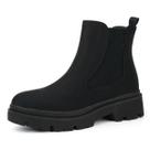 Botas Chelsea JABASIC femininas de salto baixo, elástico no tornozelo, pretas 7