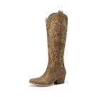 Botas de cano alto Cowboy DREAM PAIRS retrô bronzeadas para mulheres