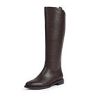 Botas de cano alto Modatope femininas, chocolate, salto baixo, tamanho 8