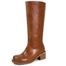 Botas de cano alto VBDB Saddle Platform para mulheres, tamanho 7,5