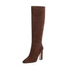 Botas de cano alto VIUGJNEX Brown Suede Block Heel para mulheres Botas de cano alto VIUGJNEX Brown Suede Block Heel para mulheres