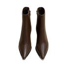 Botas De Cano Baixo Femininas De Salto Grosso Com Bico Fino Para Outono/Inverno Elegância Casual E