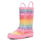 Botas de chuva landchief Toddler, borracha impermeável, tamanho 6, rosa