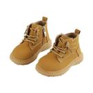 Botas De Couro Para Meninos E Meninas, Botas De Cano Curto Com Zíper Lateral E Sola De Borracha Para