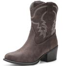 Botas de cowboy IXU Cowboy para mulheres na largura do tornozelo e meia panturrilha