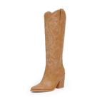 Botas de cowboy Modatope Brown Bordado para mulheres, tamanho 8,5