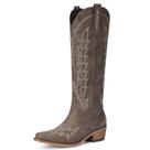 Botas de cowboy Rivalran Dark Brown Wide Calf para mulheres, tamanho 11