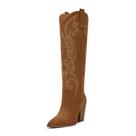 Botas de cowgirl ISNOM de material sintético marrom para mulheres