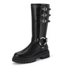 Botas de equitação até o joelho IDIFU Black Women Low Chunky Heel