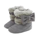 Botas De Inverno De Pelúcia Para Bebê Menina Com Laço, Antiderrapantes, Sola Macia E Quentes Para