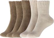 Botas de inverno e meias BenSorts para mulheres, pacote com 5 pares, marrom claro