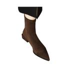 Botas De Inverno plus Size Para Mulheres Com Bico Fino, Zíper, Cano Curto, Salto Baixo, Cor Nude