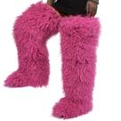 Botas de pele DOXIMFC sobre o joelho para mulheres e meninas Flat Rose 9