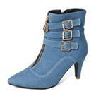Botas de salto alto MEOTINA Blue Denim para mulheres Botas de salto alto MEOTINA Blue Denim para mulheres