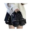 Botas de Tornozelo com Plataforma Grossa Jeans Azul - Estampa de Estrela e Corrente Metalizada Y2K Botas de Tornozelo com Plataforma Grossa Jeans Azul - Estampa de Estrela e Corrente Metalizada Y2K