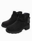 Botas de tornozelo Coutgo Girls de salto baixo com glitter pretas