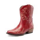 Botas de tornozelo DREAM PAIRS Cowboy Cowgirl Western Women vermelhas 8,5