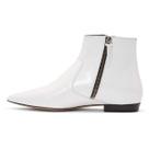 Botas de tornozelo XYD femininas formais com bico fino e salto baixo brancas