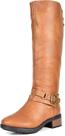Botas DREAM PAIRS Cano Alto com Fivela Camel Tamanho 36