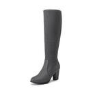 Botas DREAM PAIRS, salto grosso, altura do joelho, femininas, cinza, tamanho 10 Botas DREAM PAIRS, salto grosso, altura do joelho, femininas, cinza, tamanho 10