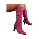 Botas Femininas De Cano Alto Com Zíper E Bico Fino Tamanho Plus, Alta Qualidade, Estilo Casual E
